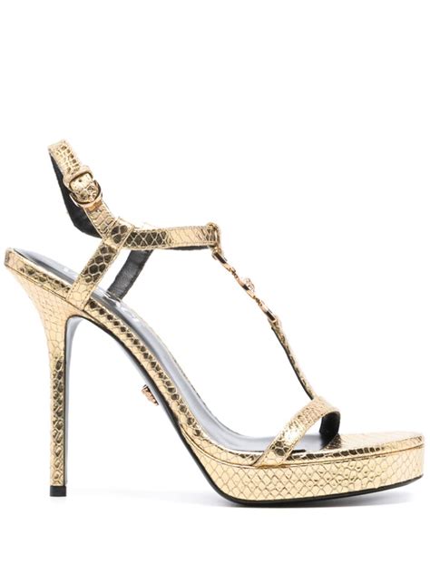 versace medusa tacones|Versace 115mm satin sandals.